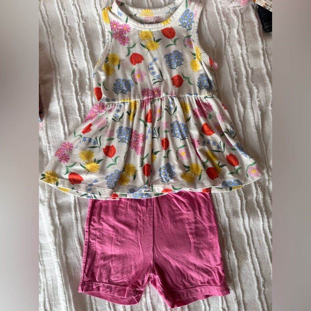 Angel Dear Bamboo 6/12M Biker Short Set